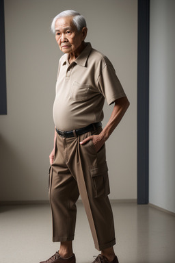 Filipino elderly male with  brown hair