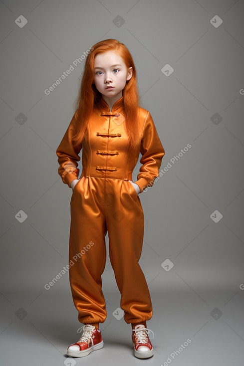 Chinese child female with  ginger hair