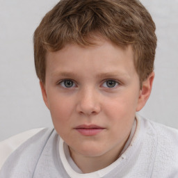 Neutral white child male with short  brown hair and brown eyes