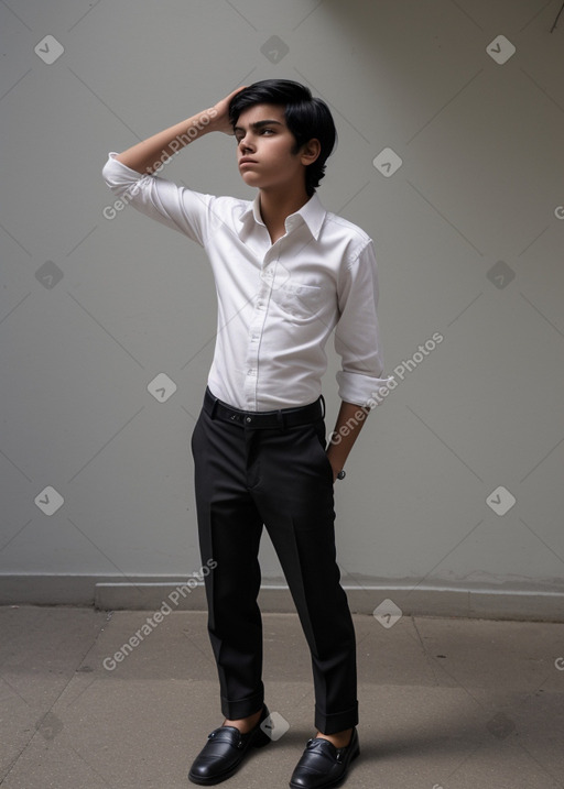 Peruvian teenager boy with  black hair