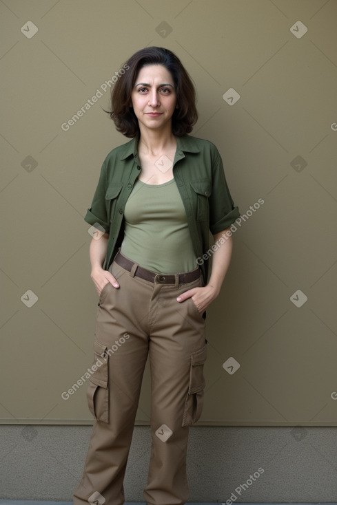 Iranian 45 years non-binary with  brown hair