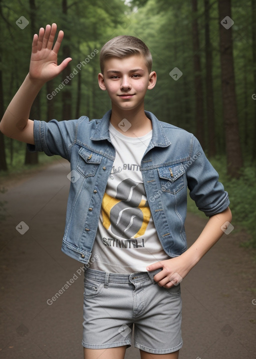 Slovak teenager boy with  gray hair