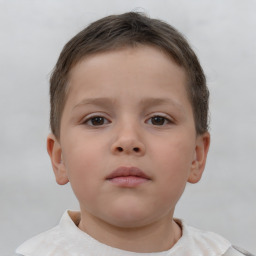 Neutral white child male with short  brown hair and brown eyes