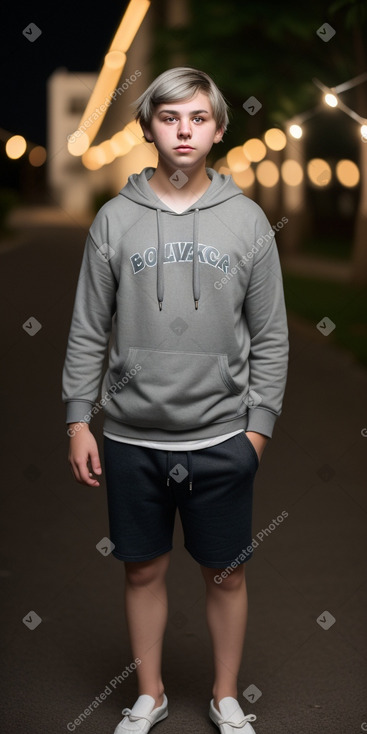 Croatian teenager boy with  gray hair