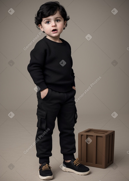 Macedonian infant boy with  black hair