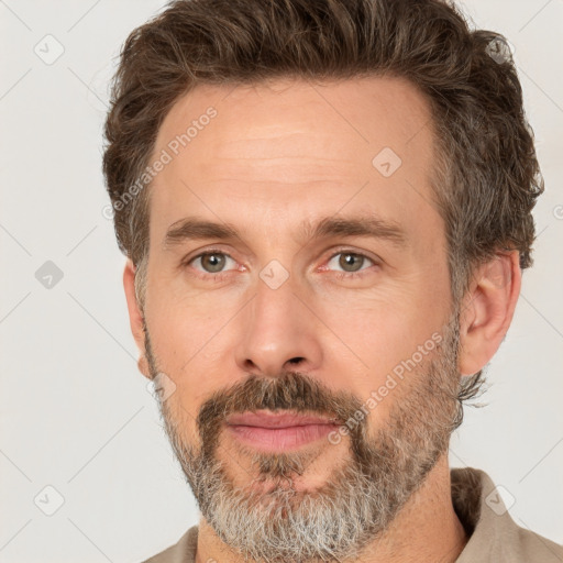 Neutral white adult male with short  brown hair and brown eyes