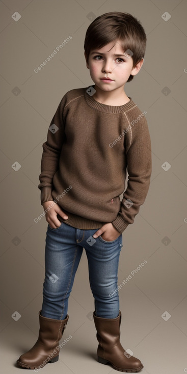 Paraguayan child boy with  brown hair