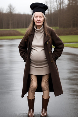 Norwegian elderly female with  brown hair