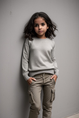 Cuban child girl with  gray hair