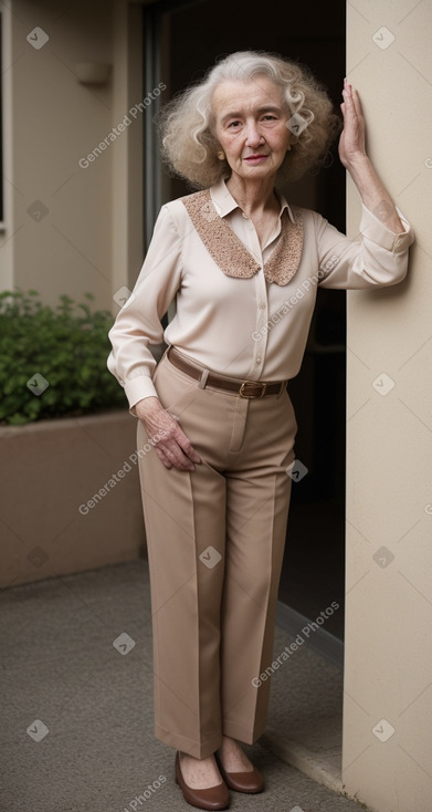 Elderly female with  brown hair