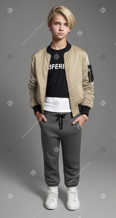 French teenager boy with  blonde hair