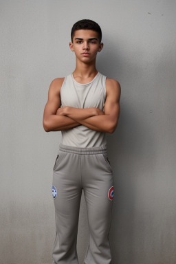 Costa rican teenager boy with  gray hair