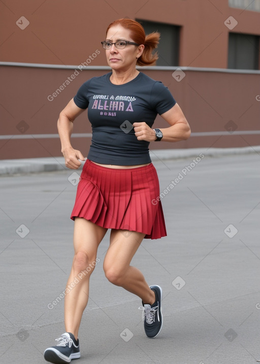 Mexican middle-aged female with  ginger hair