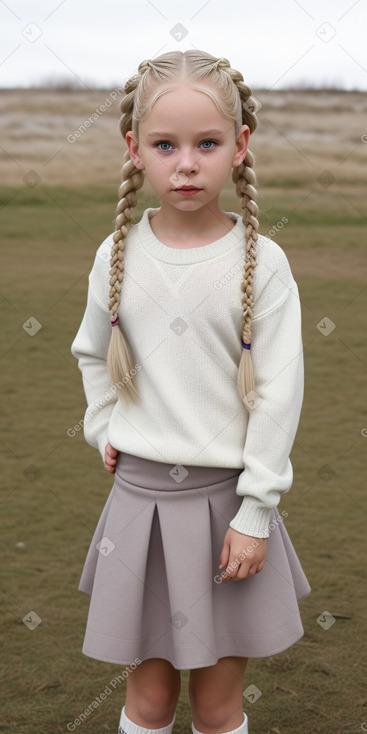 Caucasian child female with  white hair