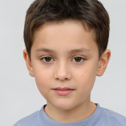 Neutral white child male with short  brown hair and brown eyes