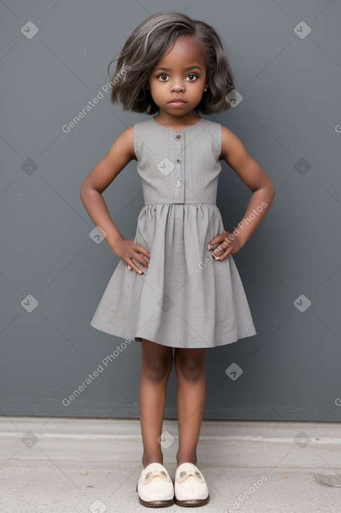 African american child female with  gray hair