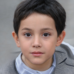 Neutral white child male with short  brown hair and brown eyes