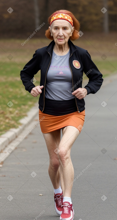 Macedonian elderly female with  ginger hair