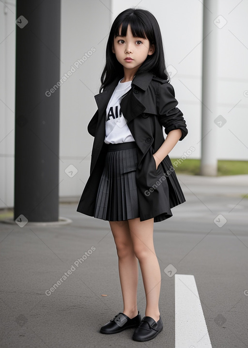 Japanese child girl with  black hair