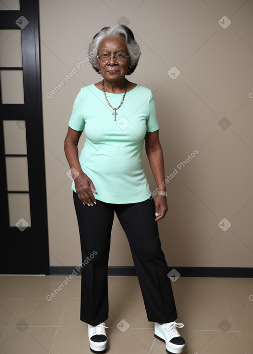 African american elderly female with  black hair