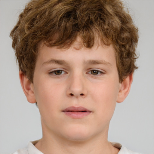 Neutral white child male with short  brown hair and brown eyes