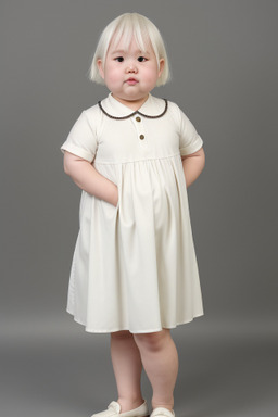 Mongolian infant girl with  white hair