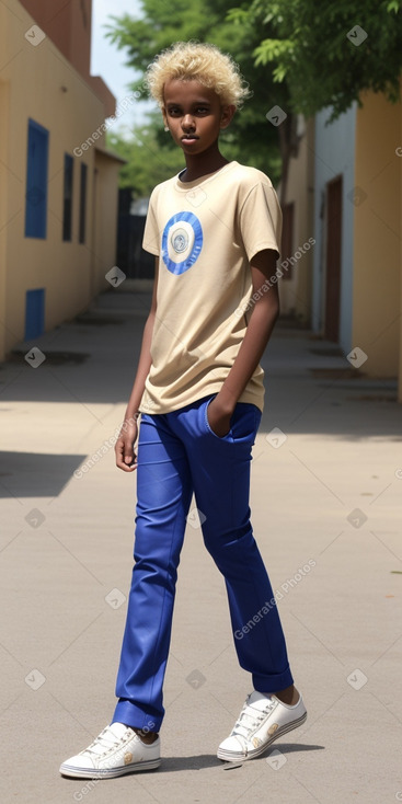 Somali teenager boy with  blonde hair