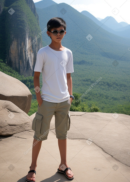 Thai teenager boy with  white hair