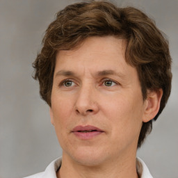 Neutral white adult male with short  brown hair and brown eyes