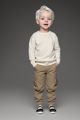 Caucasian infant boy with  white hair