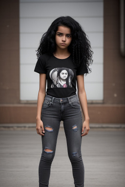 Peruvian teenager girl with  black hair