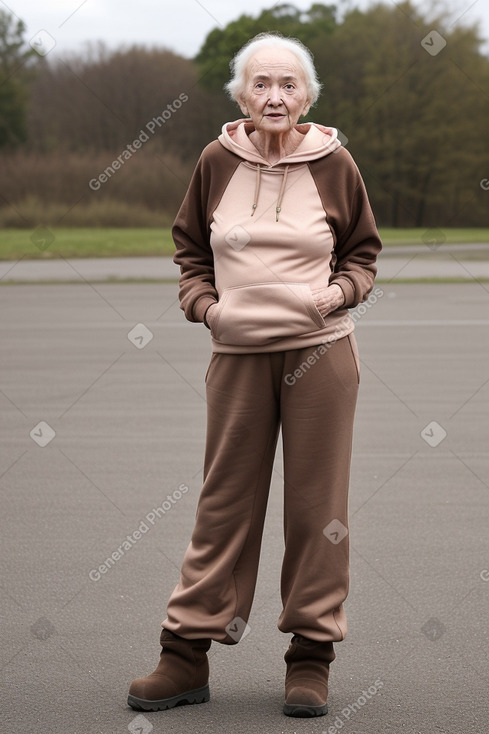 Elderly female with  brown hair