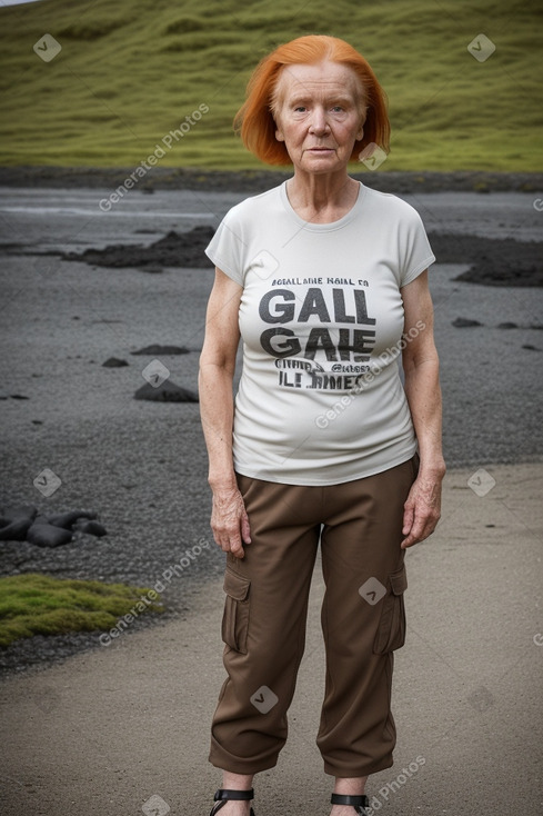 Icelandic elderly female with  ginger hair