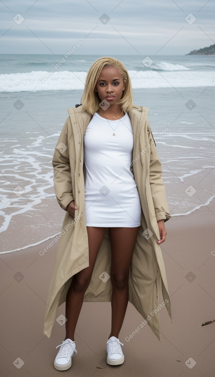 African american adult female with  blonde hair