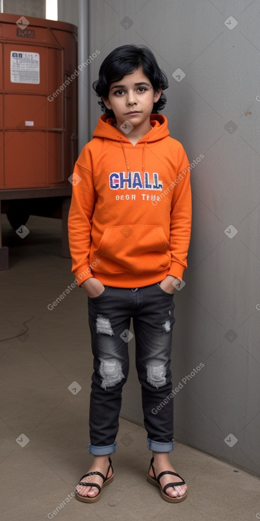 Chilean child boy with  black hair