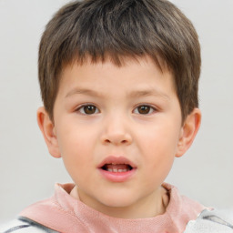 Neutral white child male with short  brown hair and brown eyes