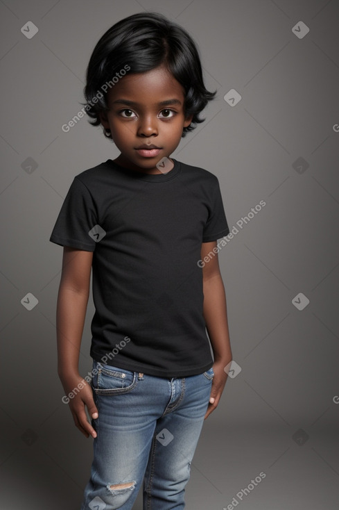 Child male with  black hair