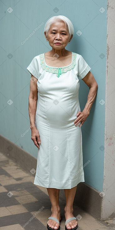 Indonesian elderly female with  white hair