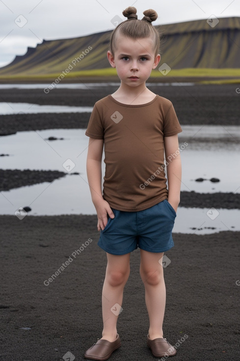 Icelandic child boy with  brown hair