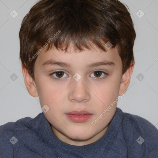 Neutral white child male with short  brown hair and brown eyes