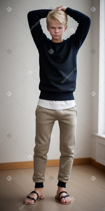 Finnish teenager boy with  blonde hair