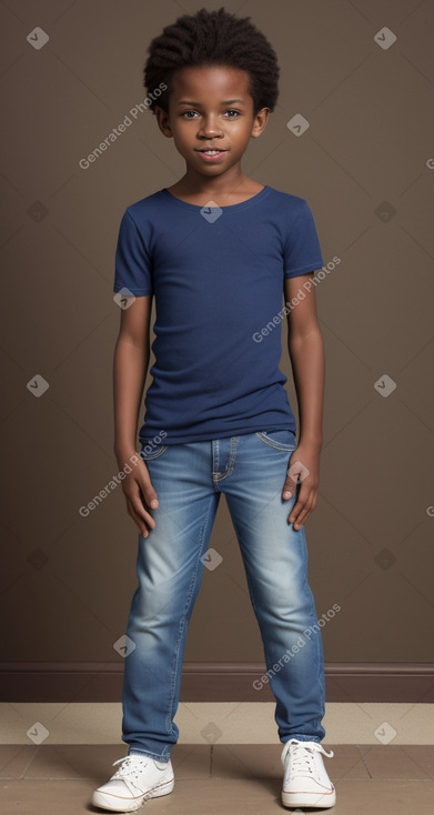 Jamaican child boy with  brown hair