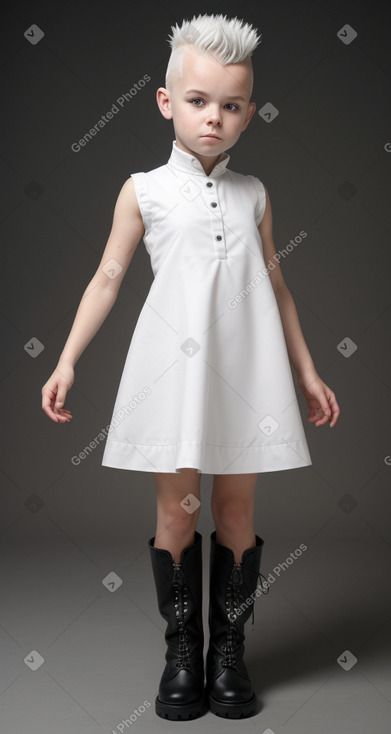 Belgian child girl with  white hair