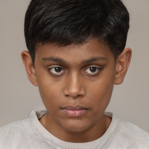 Neutral black young-adult male with short  brown hair and brown eyes