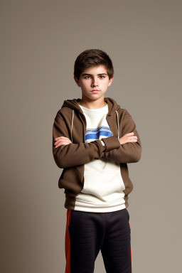 Paraguayan teenager boy with  brown hair