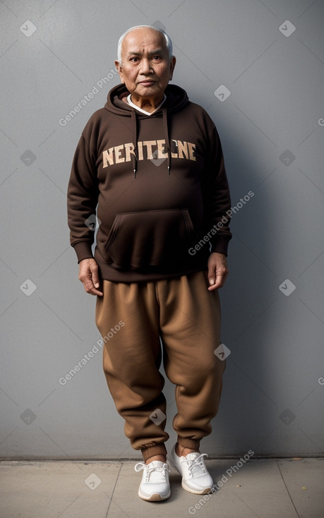 Nepalese elderly male with  brown hair