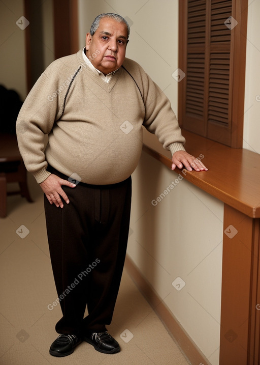 Egyptian elderly male with  brown hair