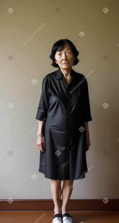 Japanese elderly female with  black hair