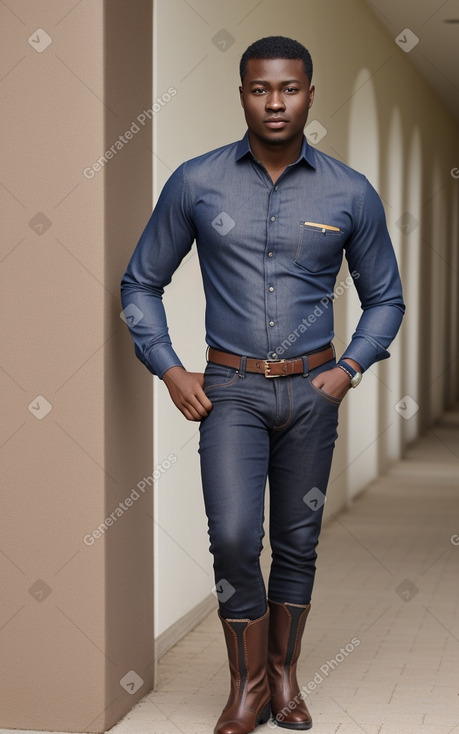 Nigerian adult male with  brown hair