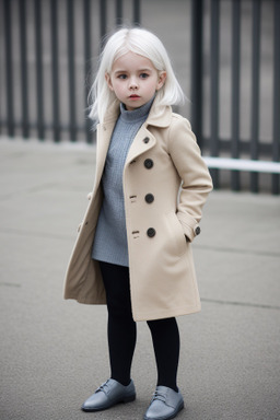 British child girl with  white hair